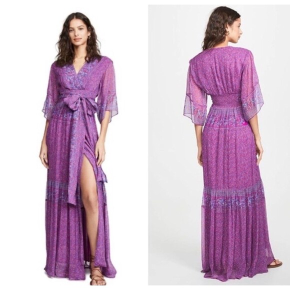 Ba&sh Maya Botanical Faux Wrap Maxi Dress XS - Picture 1 of 9